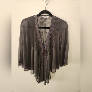 Sheer Gray Lace Cardigan